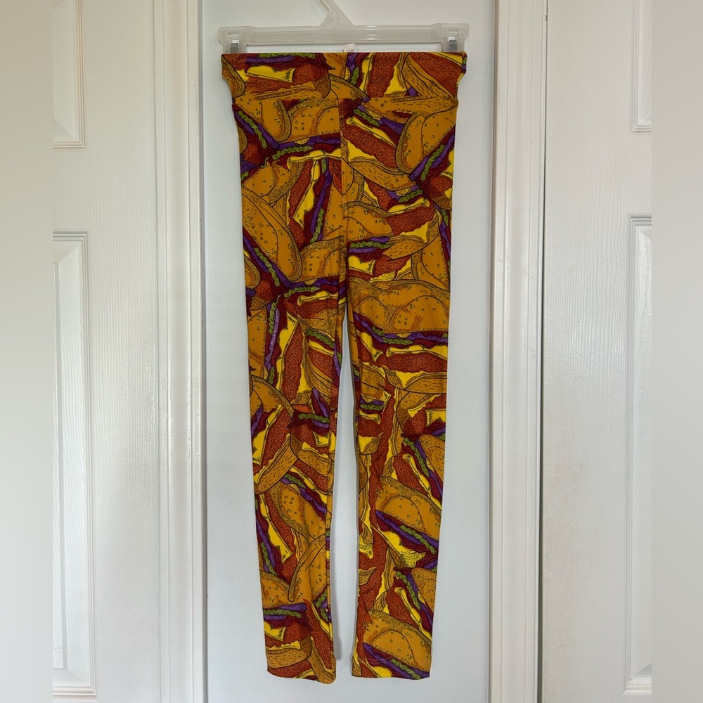 LuLaRoe Leggings with Burger Pattern